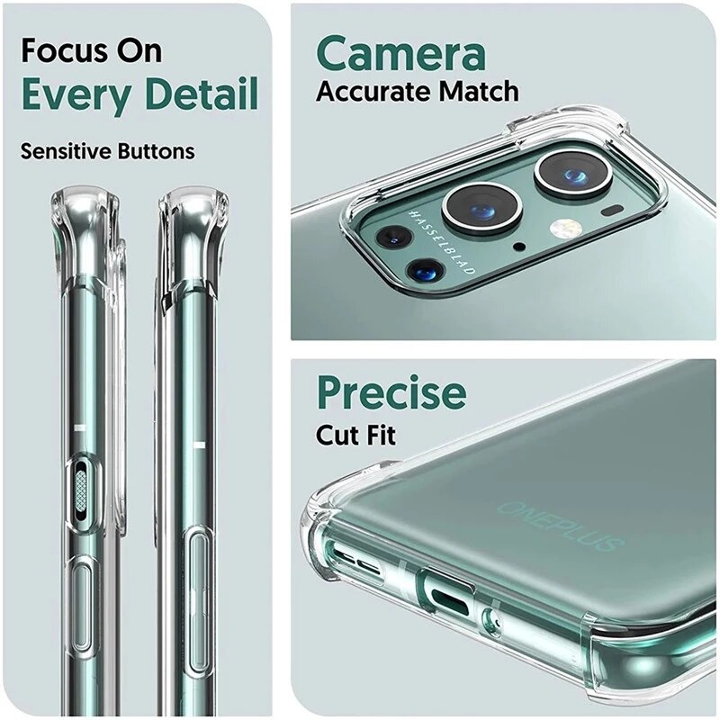 OnePlus Series (2 in 1 Combo) Anti-Knock TPU Transparent Cover + Camera Lens Protector