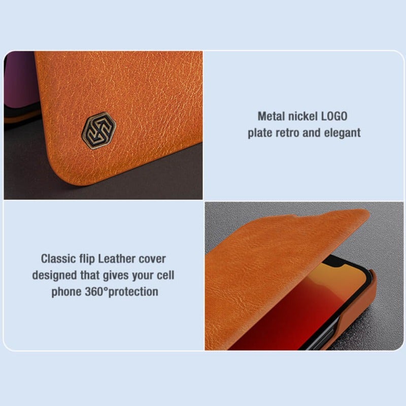 iPhone 13 Pro Max Camera Protection Leather Flip Case