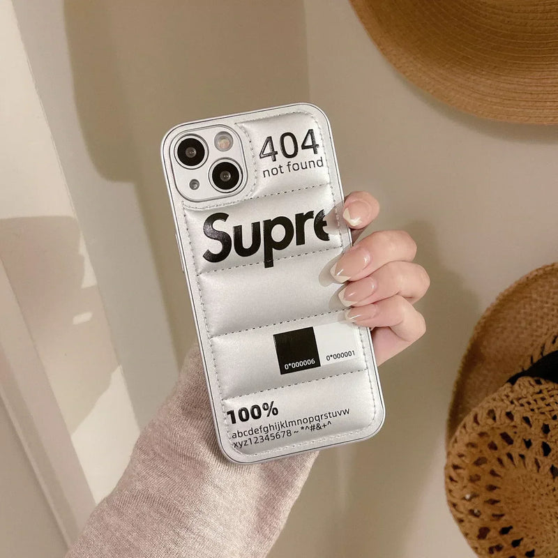 Sup Silver Down Jacket iPhone Puffer Case