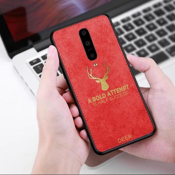 OnePlus 7 Pro Luxury Gold Textured Deer Pattern Soft Case