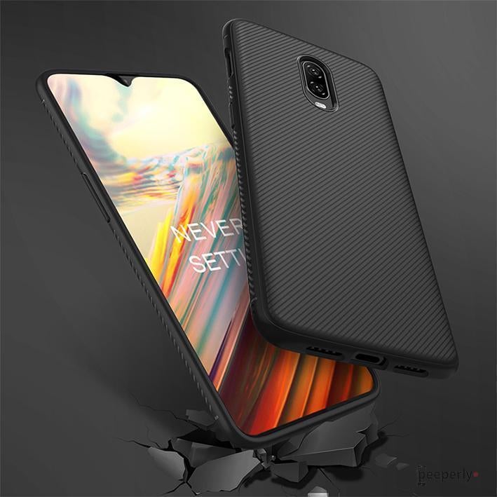 OnePlus 6T Twill Design Shockproof TPU Case