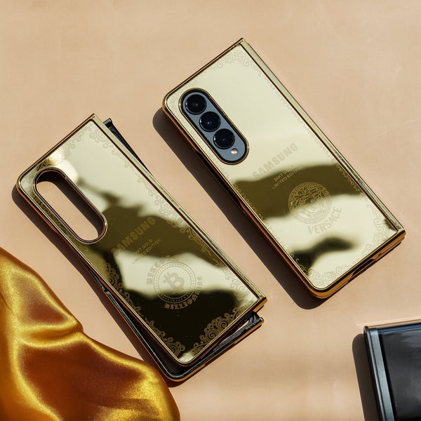 Galaxy Z Fold3 Crafted Gold Luxurious Camera Protective Case