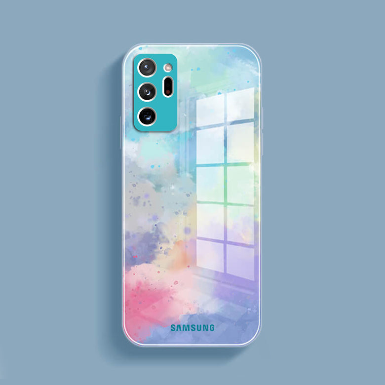 Watercolor Splatter Glass Back Case - Samsung