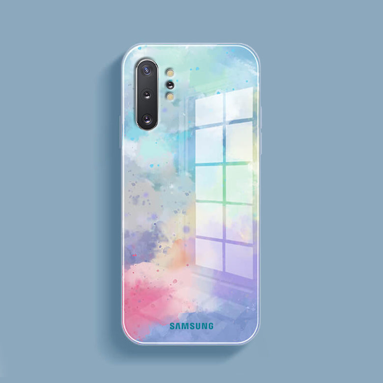 Watercolor Splatter Glass Back Case - Samsung