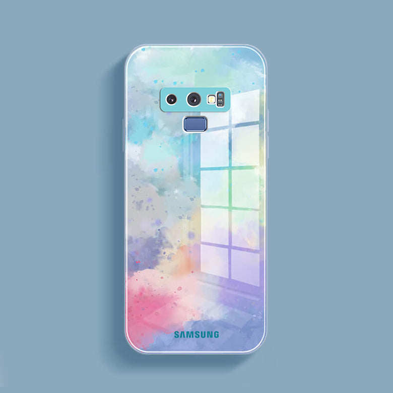 Watercolor Splatter Glass Back Case - Samsung