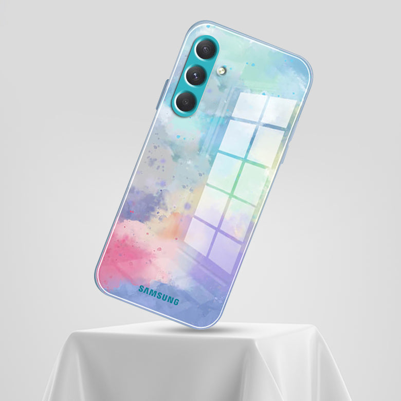 Watercolor Splatter Glass Back Case - Samsung