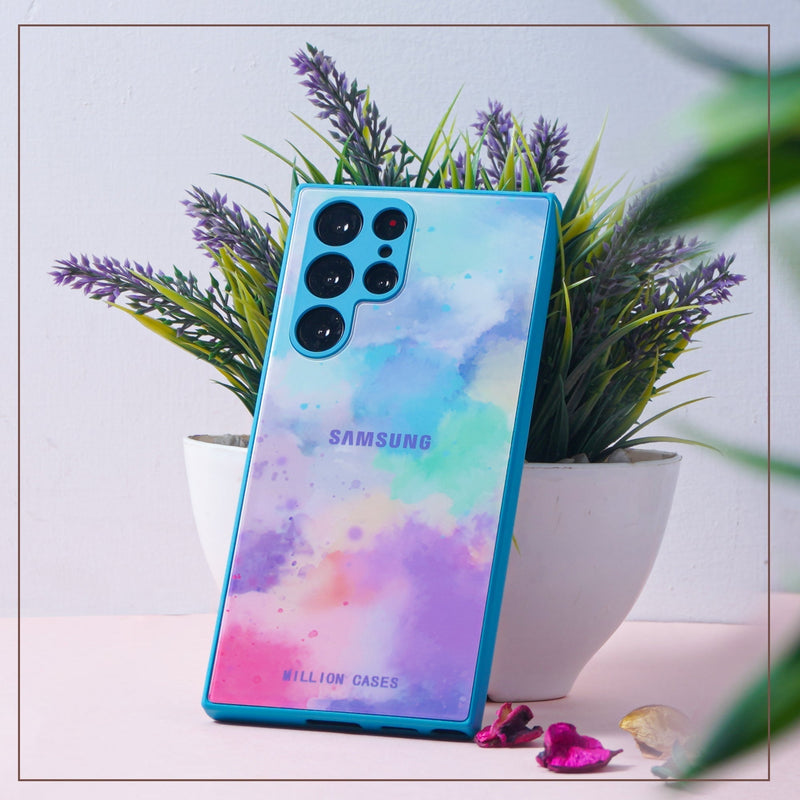 Watercolor Splatter Glass Back Case - Samsung