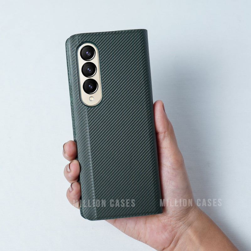 Galaxy Z Fold4 Carbon Fiber Leather Case