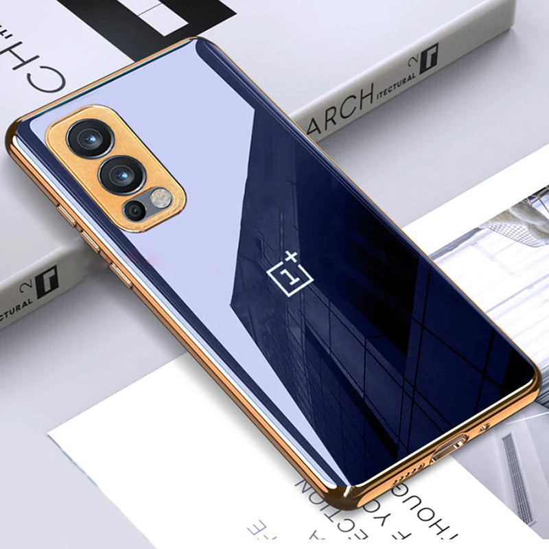 Glossy Gold Edge Back Logo Case - OnePlus