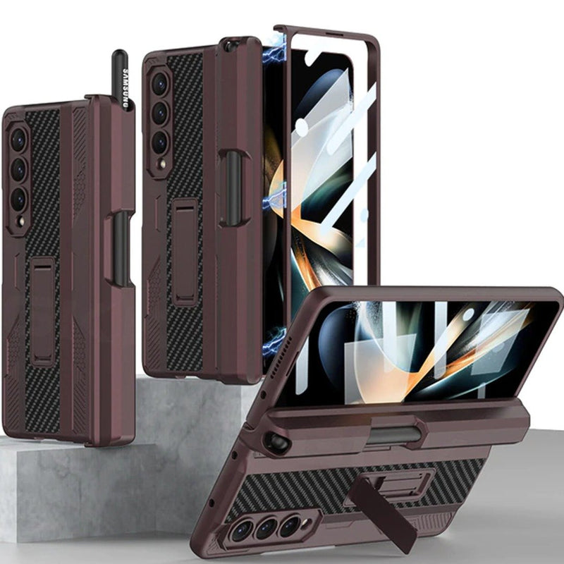 Galaxy Z Fold4 Armor Kickstand Case With Pen Holder