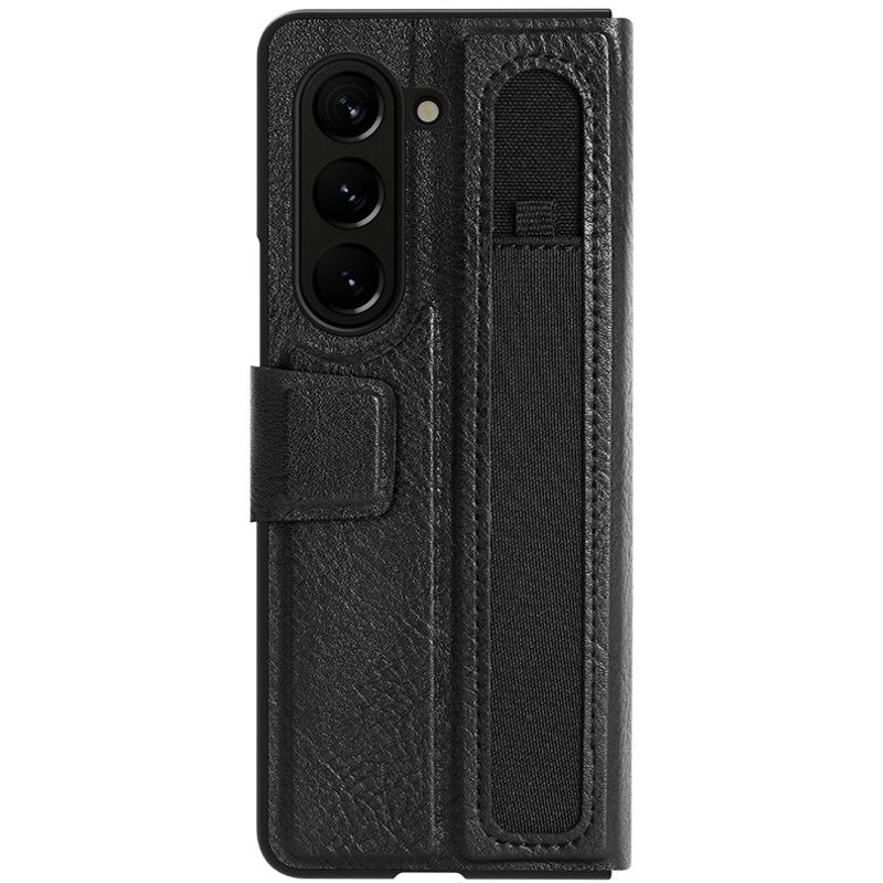 Galaxy Z Fold5 Genuine Leather Flip Case with Pen Slot