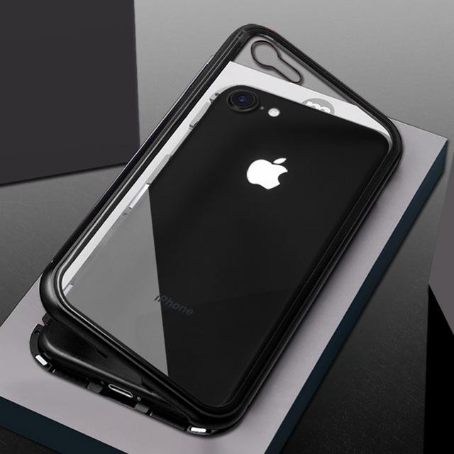 New Electronic Auto-Fit Magnetic Glass Case for iPhone