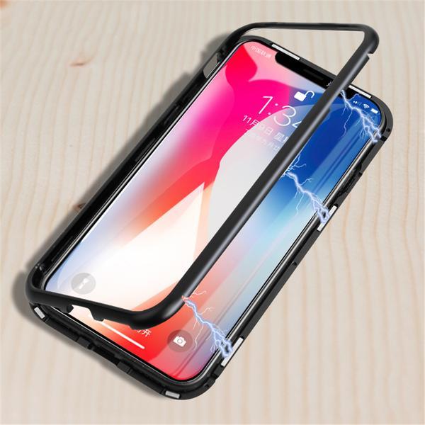 New Electronic Auto-Fit Magnetic Glass Case for iPhone