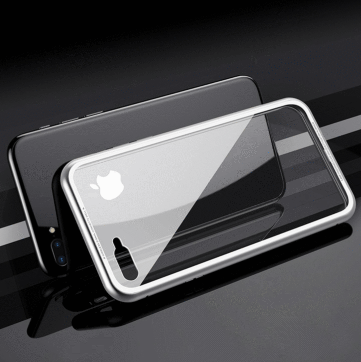 New Electronic Auto-Fit Magnetic Glass Case for iPhone