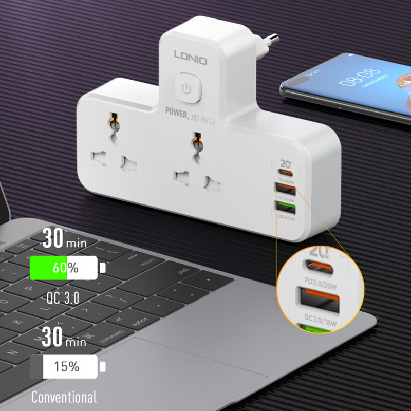 LDNIO - Universal Power Socket With Night Lamp