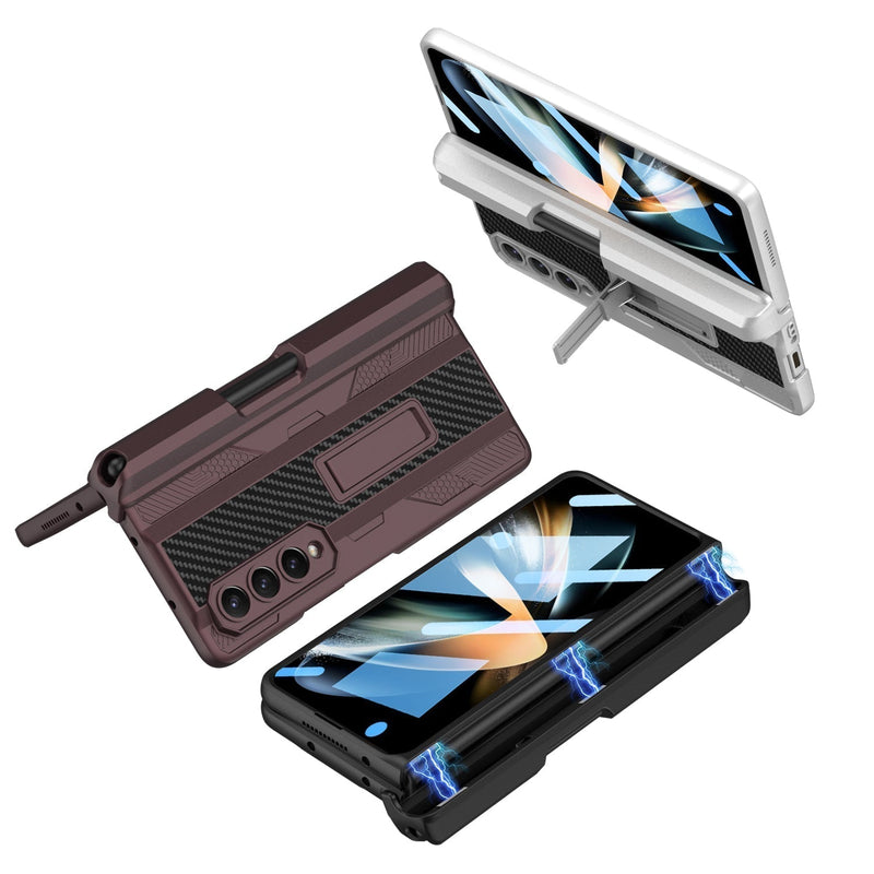 Galaxy Z Fold4 Armor Kickstand Case With Pen Holder