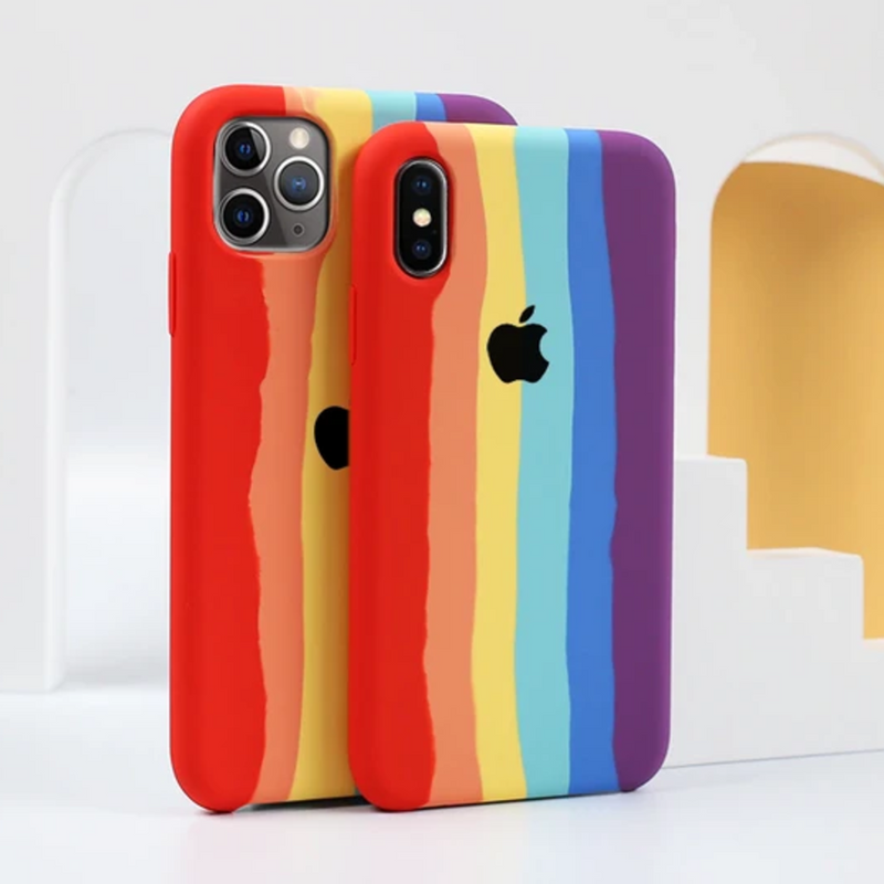 iPhone Series Rainbow Liquid Silicone Logo Case