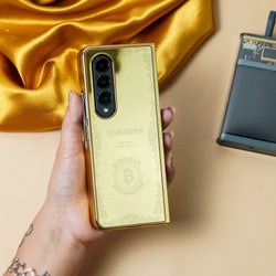 Galaxy Z Fold4 Crafted Gold Luxurious Camera Protective Case