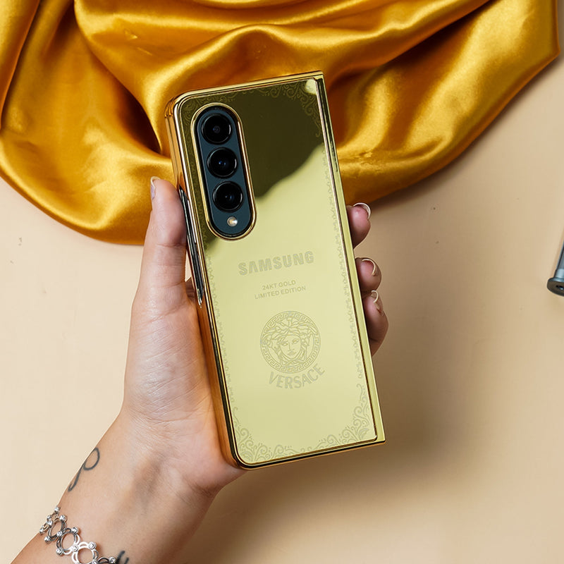 Galaxy Z Fold3 Crafted Gold Luxurious Camera Protective Case