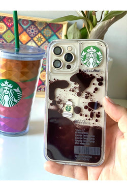 Starbucks Transparent Phone Case with Liquid Content Real Mocha coffee