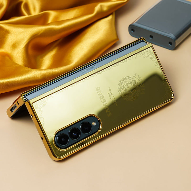 Galaxy Z Fold3 Crafted Gold Luxurious Camera Protective Case