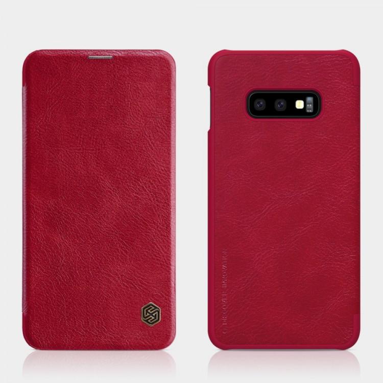 Galaxy S10e Genuine QIN Leather Flip Case