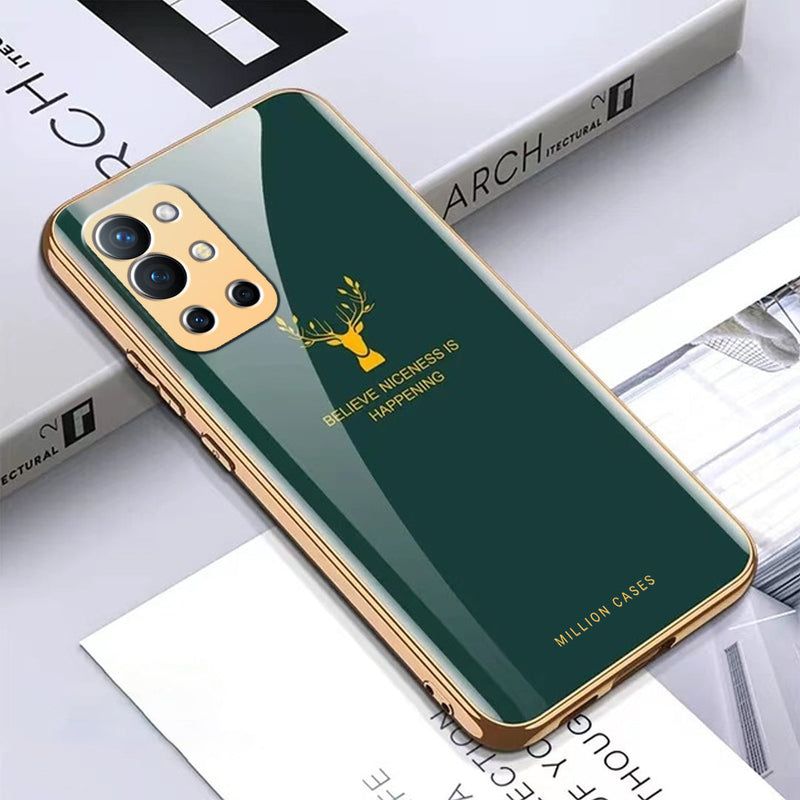 OnePlus 9R Deer Electroplating Glass Case