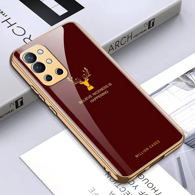 OnePlus 9R Deer Electroplating Glass Case