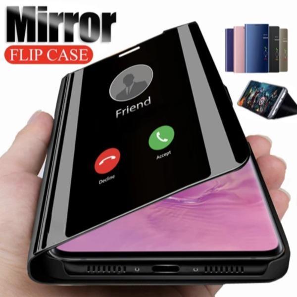 Galaxy M21 Mirror Clear View Flip Case [Non Sensor Working]