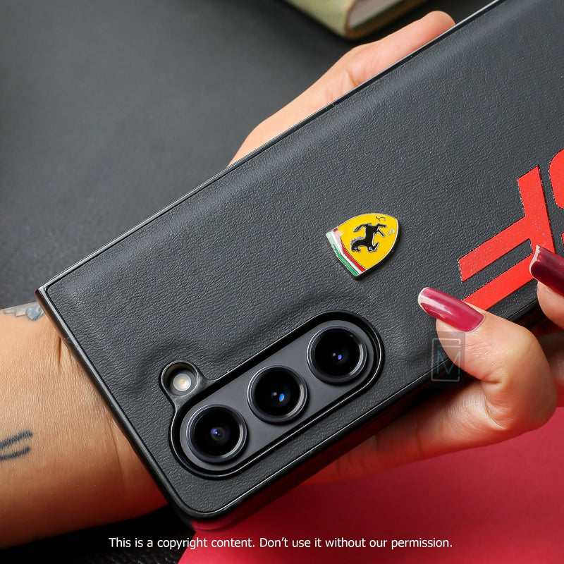 Galaxy Z Fold5 Speed Edition Ferrari Leather Case