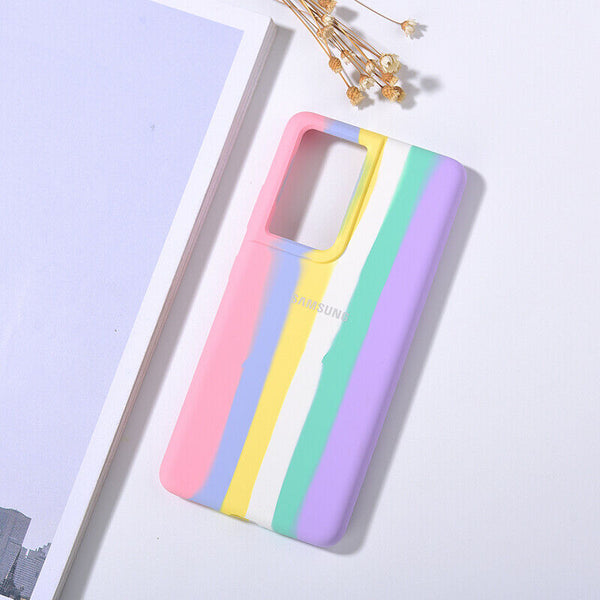 Galaxy S21 Ultra Rainbow Liquid Silicone Logo Case