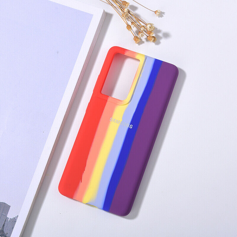 Galaxy S21 Ultra Rainbow Liquid Silicone Logo Case