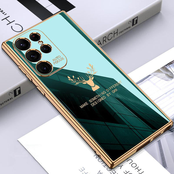 Galaxy S22 Ultra Electroplating Deer Print Soft Case