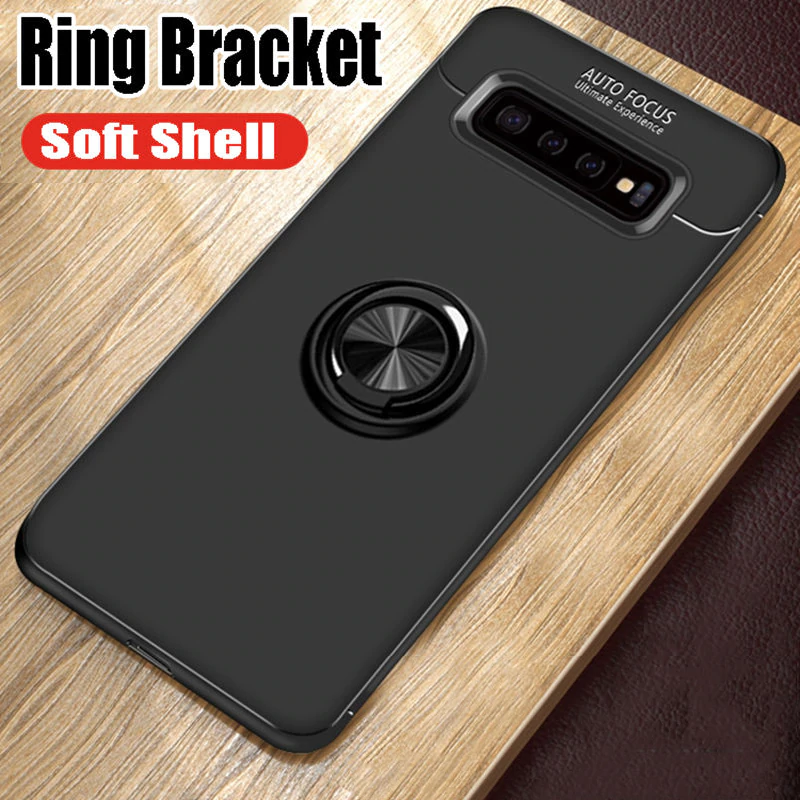 Galaxy S10 Plus Metallic Finger Ring Holder Matte Case