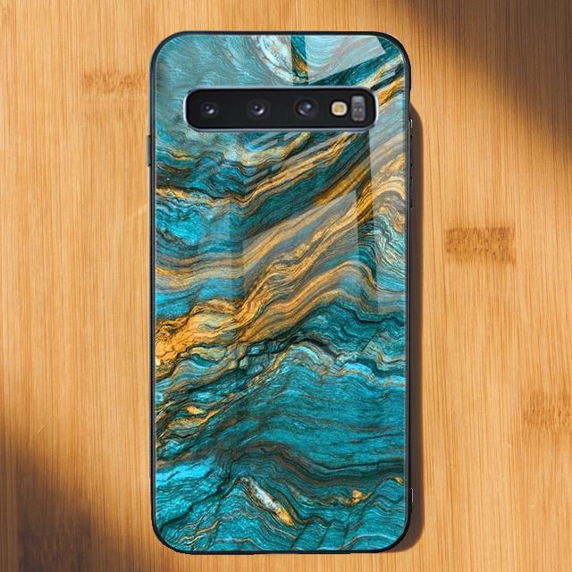 Galaxy S10 Soothing Sea Pattern Marble Glass Back Case