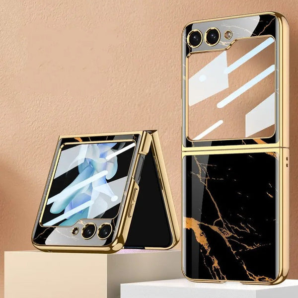 Galaxy Z Flip5 Marble Glass Case