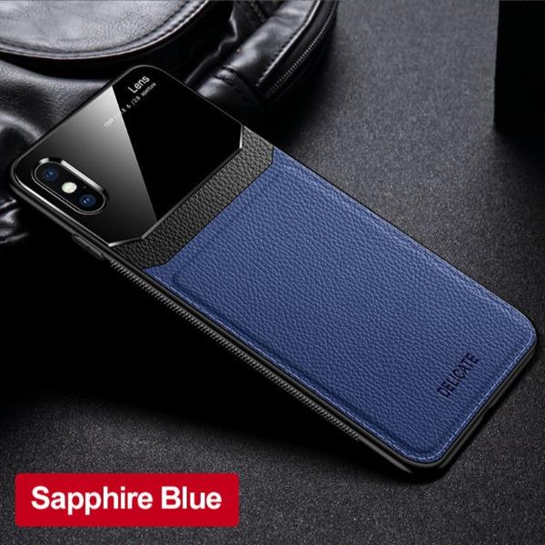 iPhone X Series Sleek Slim Leather Glass Case