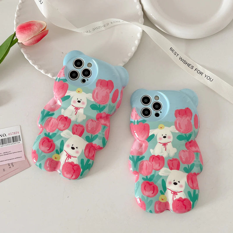 Floral Pup Paradise Pattern Case