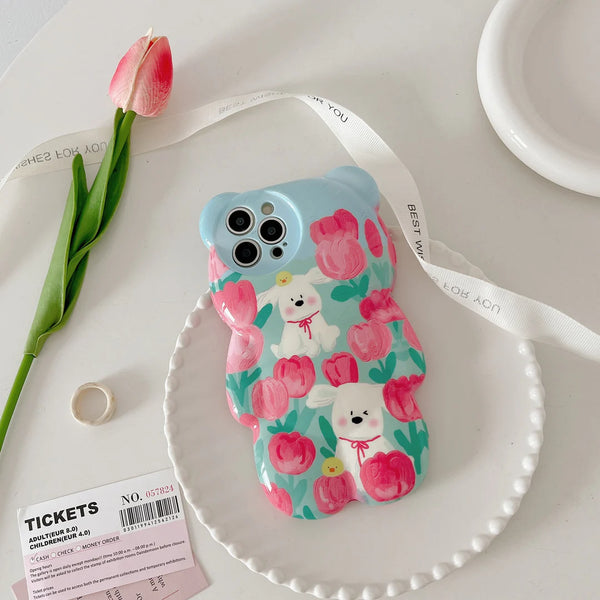 Floral Pup Paradise Pattern Case