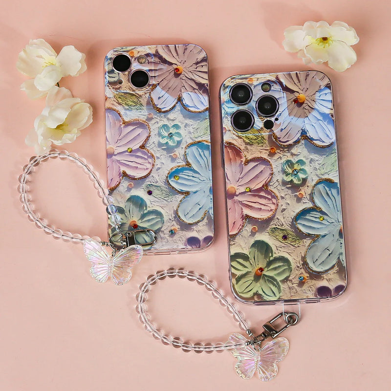 Blooming Secrets Floral Paradise Lanyard Case