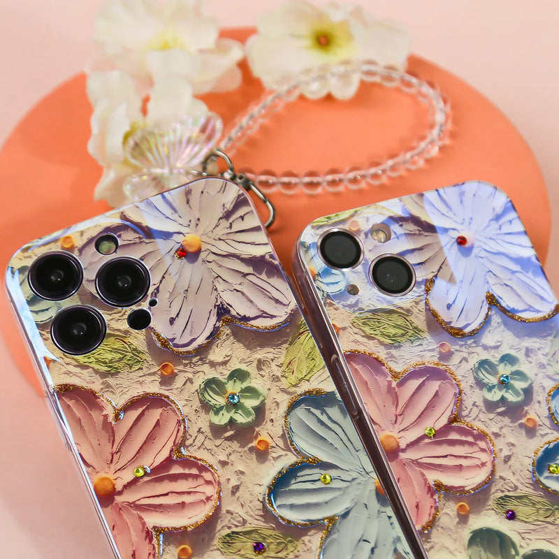 Blooming Secrets Floral Paradise Lanyard Case