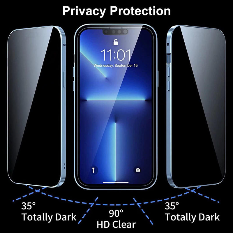 EXCLUSIVE PRIVACY MAGNETIC GLASS PHONE CASE WITH 360° PROTECTION ( VIVO )