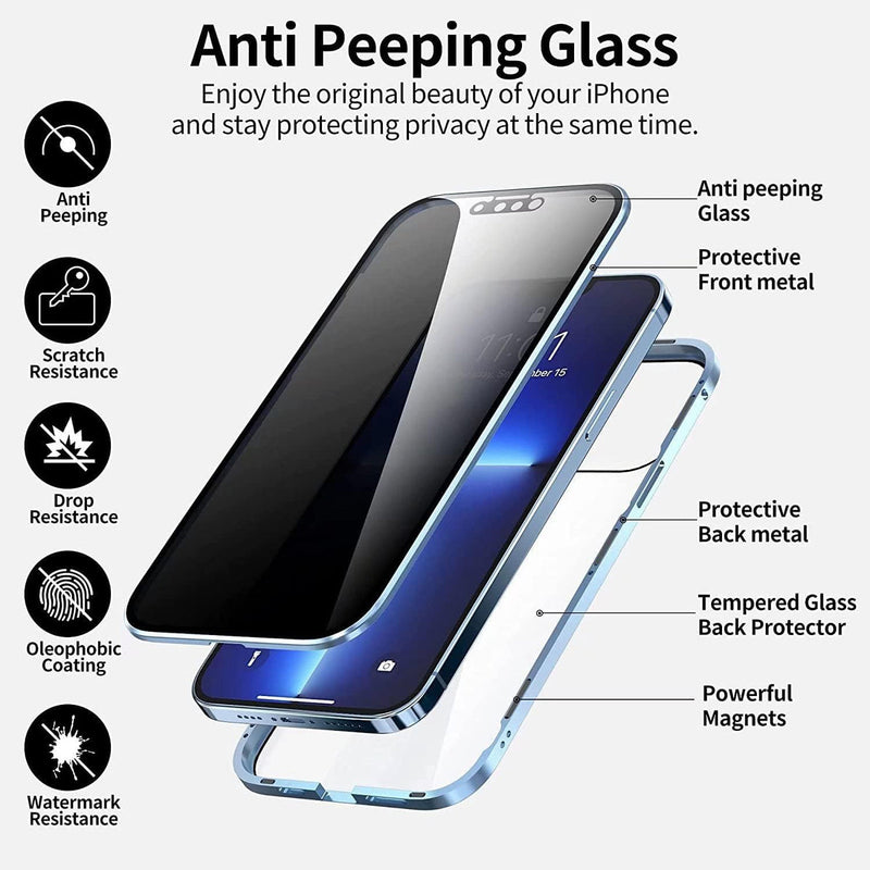 EXCLUSIVE PRIVACY MAGNETIC GLASS PHONE CASE WITH 360° PROTECTION ( VIVO )