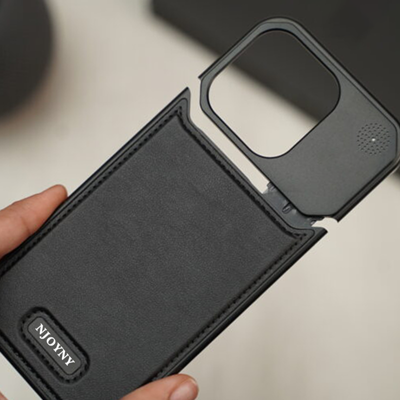 Genuine Vegan Leather Phone Case With Titanium Frame