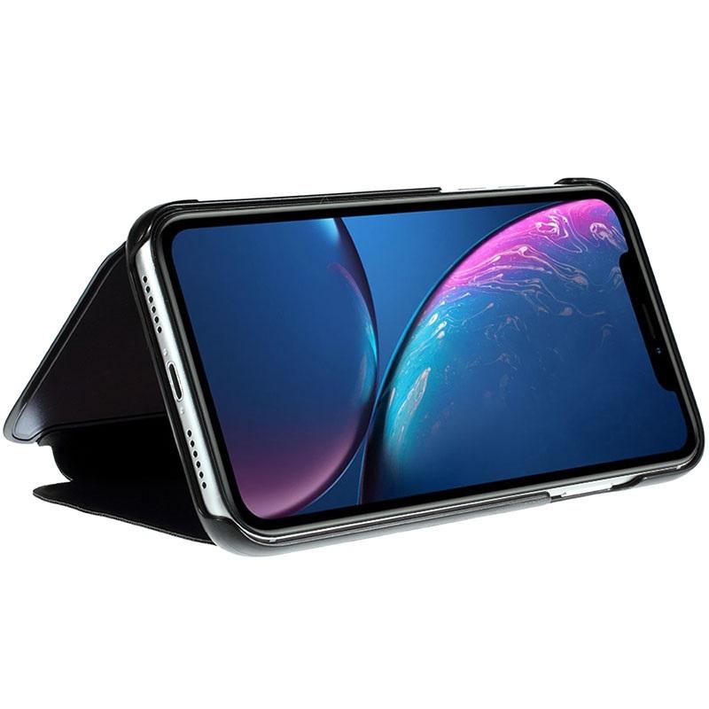 Galaxy A70s (2 in 1 Combo) Mirror Clear Flip Case + Earphones [Non Sensor]