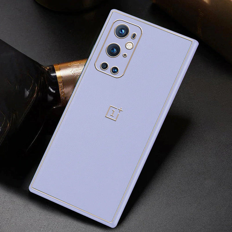 OnePlus 9 Pro Leather Textured Gold Plated Case