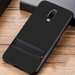 OnePlus 6T Silicone Bracket Dual Hybrid Kickstand Case