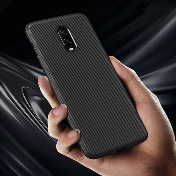 OnePlus 6T Twill Design Shockproof TPU Case