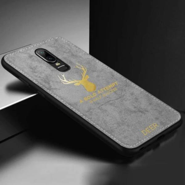 OnePlus 7 Pro Luxury Gold Textured Deer Pattern Soft Case