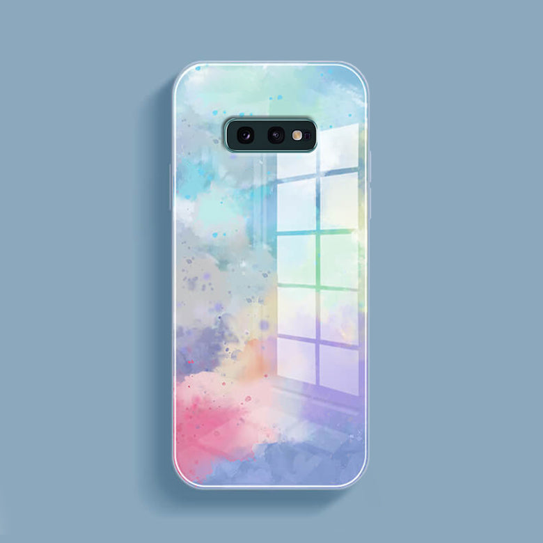 Watercolor Splatter Glass Back Case - Samsung